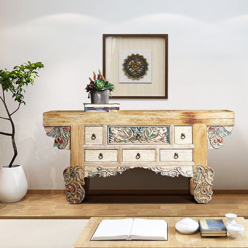 泰域家具风格东南亚条案中式泰式新中式手工玄关供桌