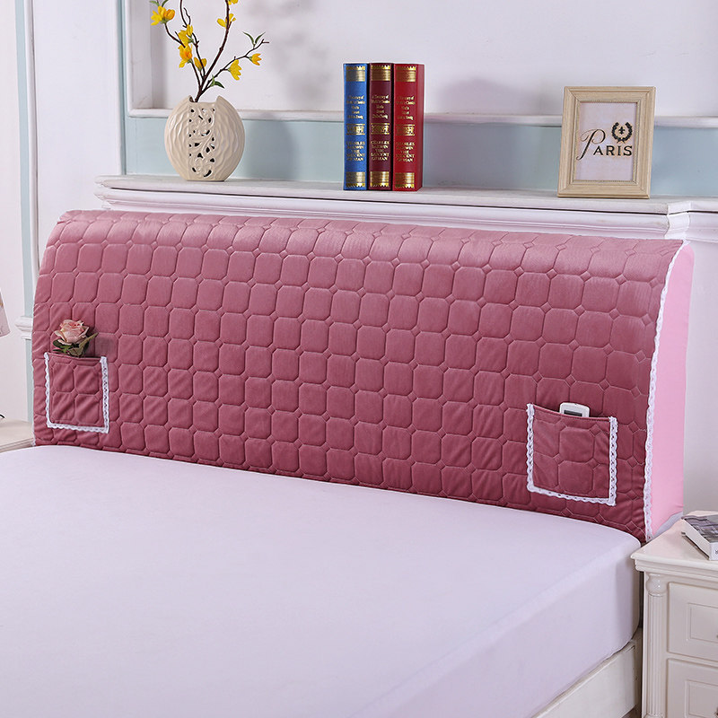 全包绒布床头罩套防尘罩15米18米简约现代皮床头软包布艺保护套