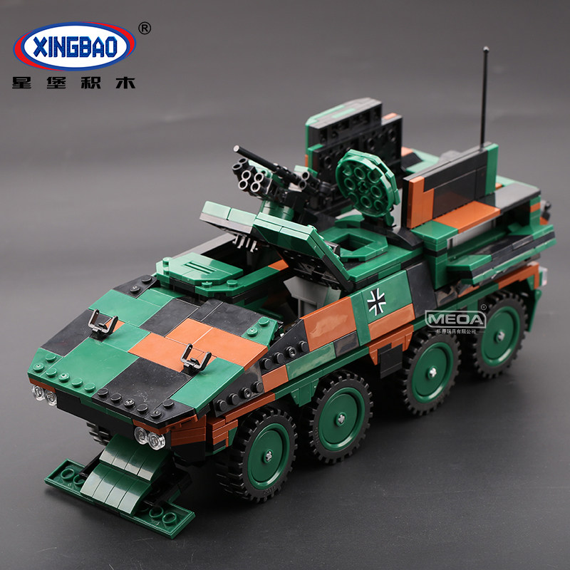 星堡积木拳击手装甲车拼装军事德军拳师步兵战车男孩塑料积木