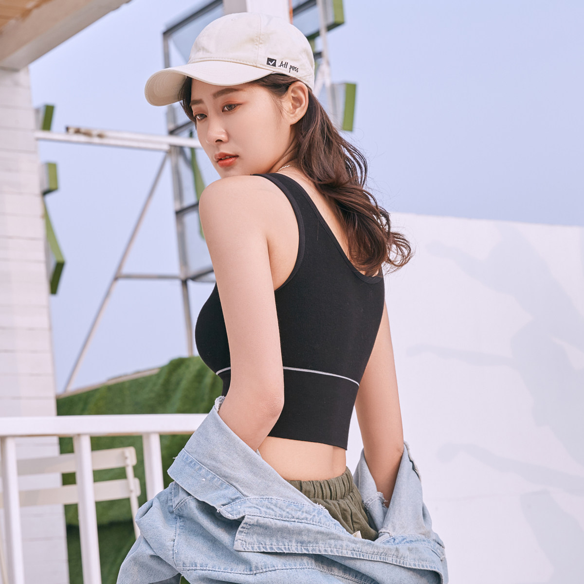 大码美背内搭裹胸打底女无钢圈运动跑步文胸抹胸