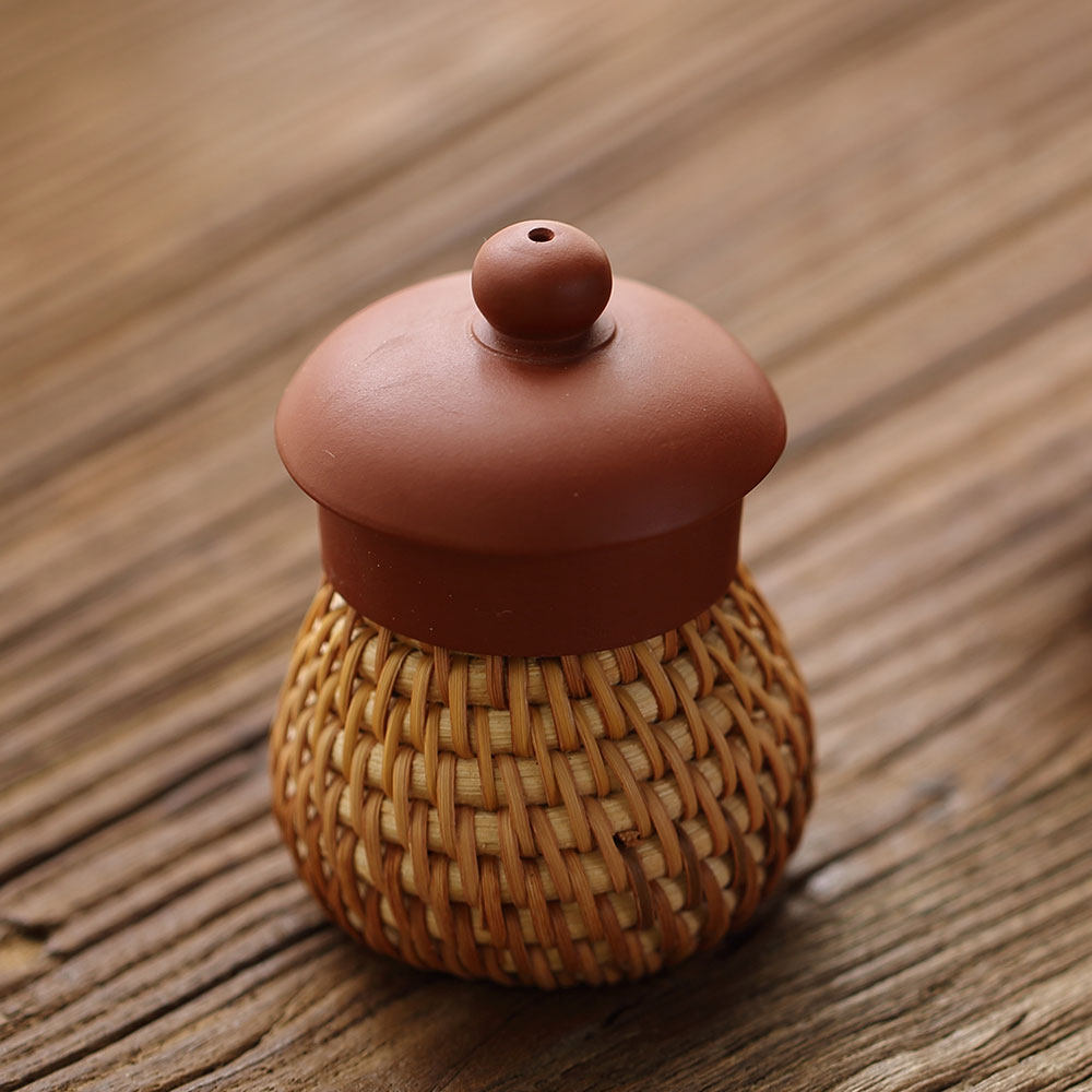 茶中茶手工藤编紫砂壶盖托 传统手工艺秋藤盖置茶壶盖置竹茶盖托