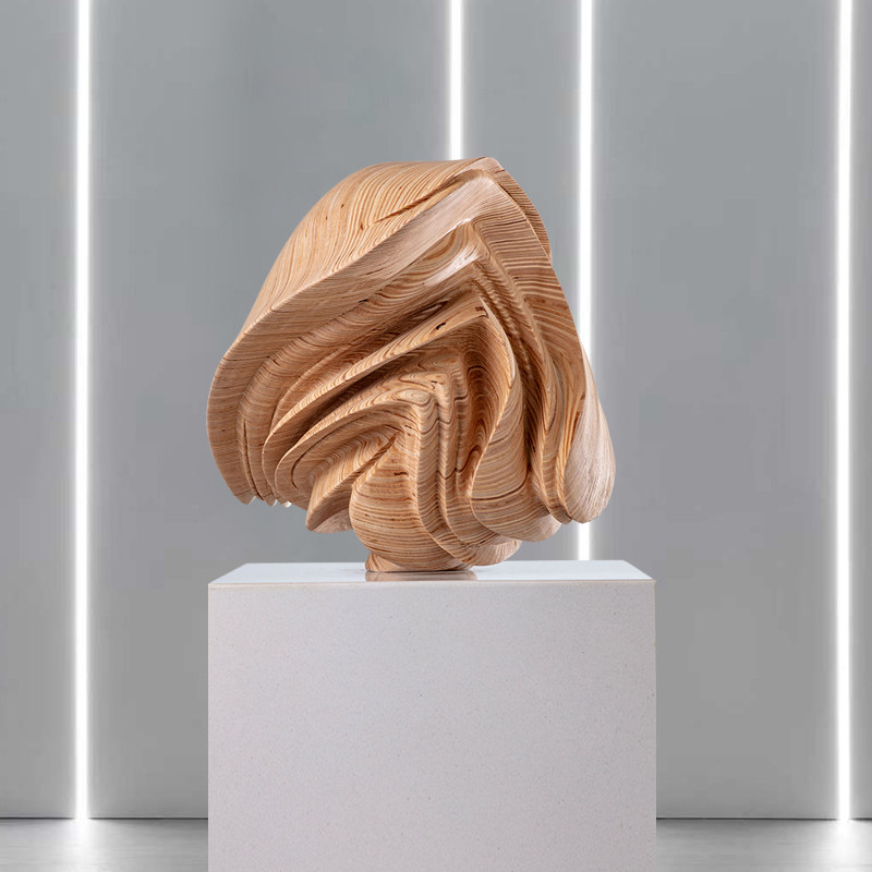 抽象木雕木雕工工艺品雕塑摆件落地酒店大堂售楼部摆件