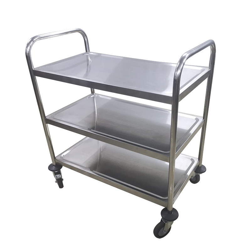 加厚饭堂收餐车三层不锈钢送餐车手推移动上菜餐车大号收碗车餐车