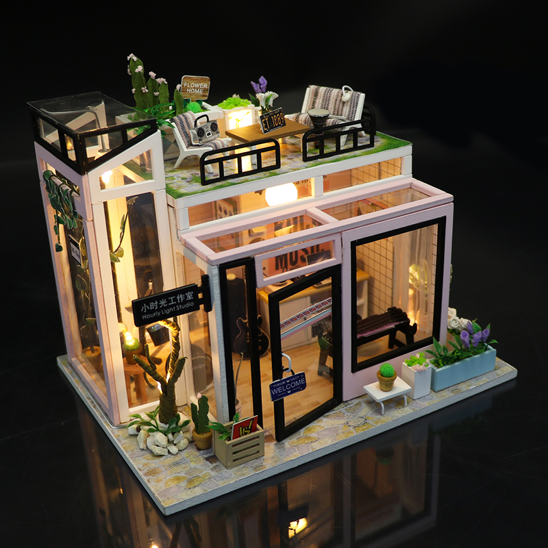 diy小屋小时光工作室手工手工制制作场景店铺模型建筑