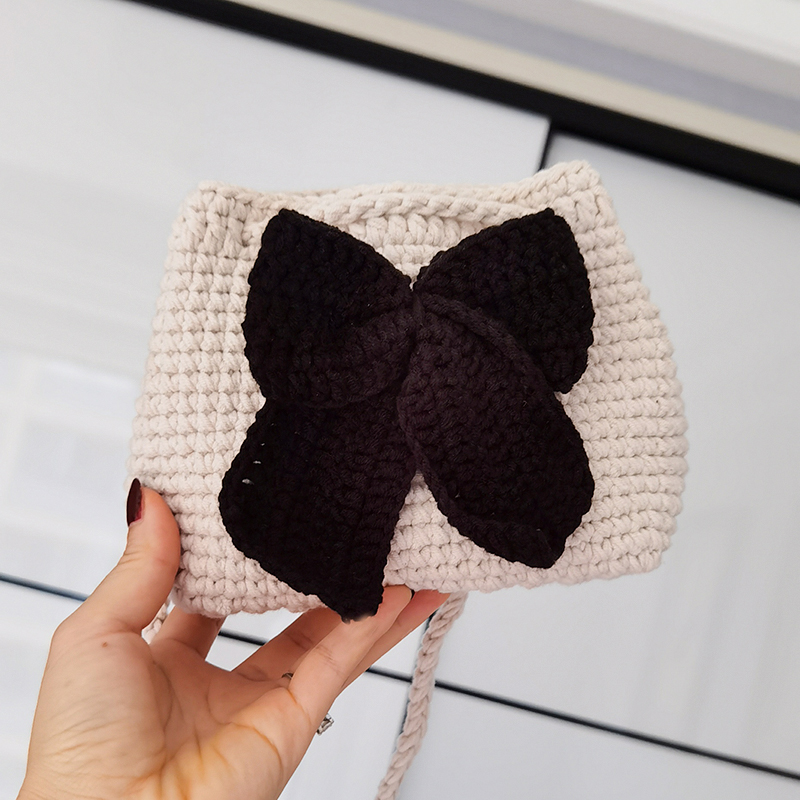 材料编织闺蜜女友礼物钩针包毛线毛线蝴蝶结手工毛线