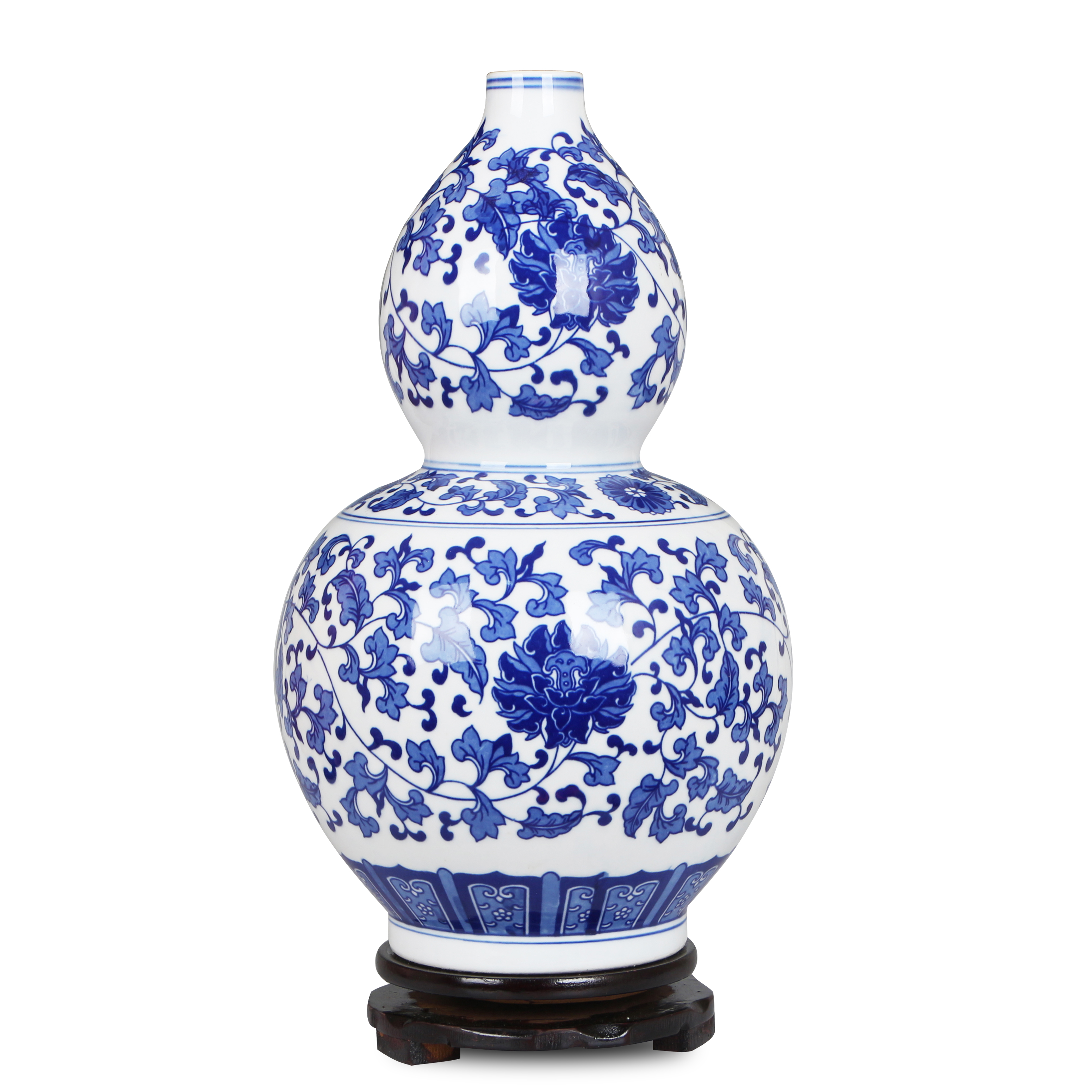 花瓶摆件景德镇陶瓷青花瓷缠枝葫芦古典家居家居装饰装饰品花瓶