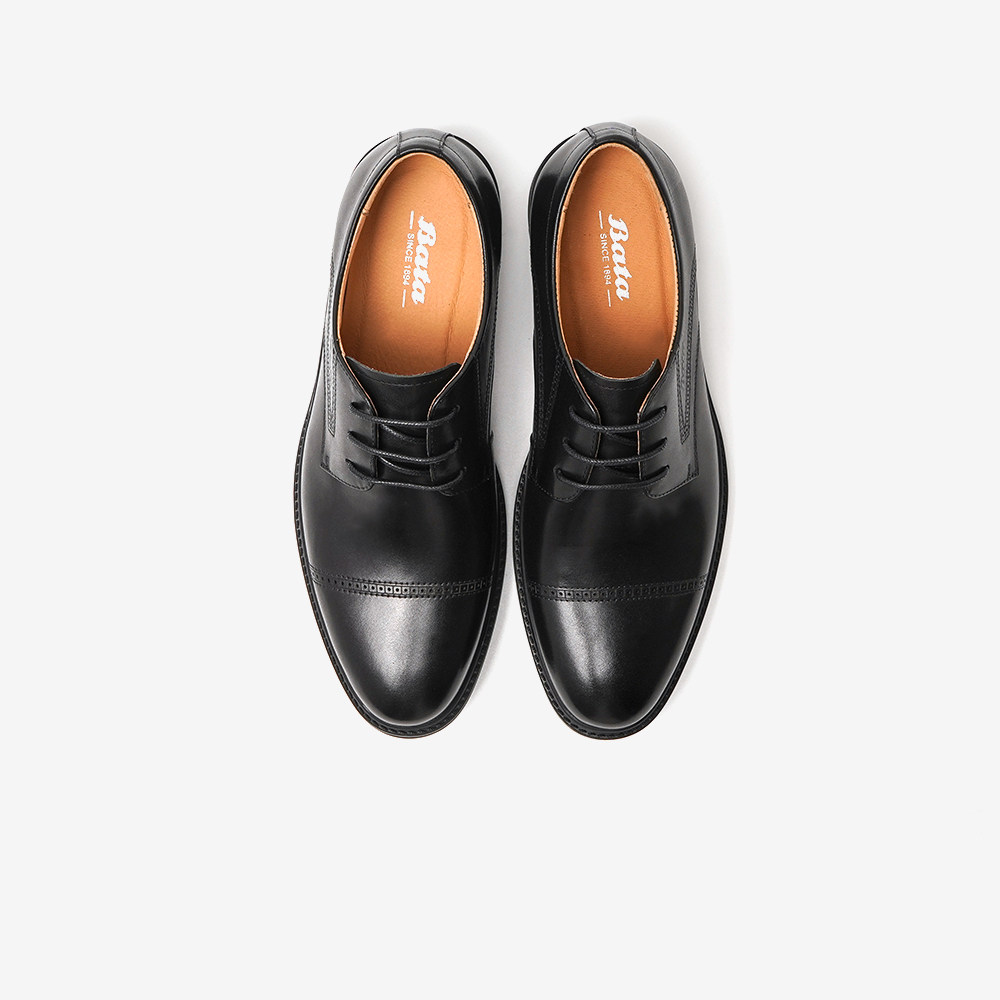 皮鞋bata正装2023新款英伦风牛皮商务新郎德比正装皮鞋