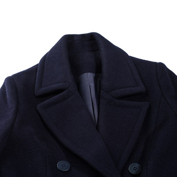 Rose Belle Black Woolen Coat Women's Medium Long 2024 New Autumn and Winter Professional Slim Woolen Coat