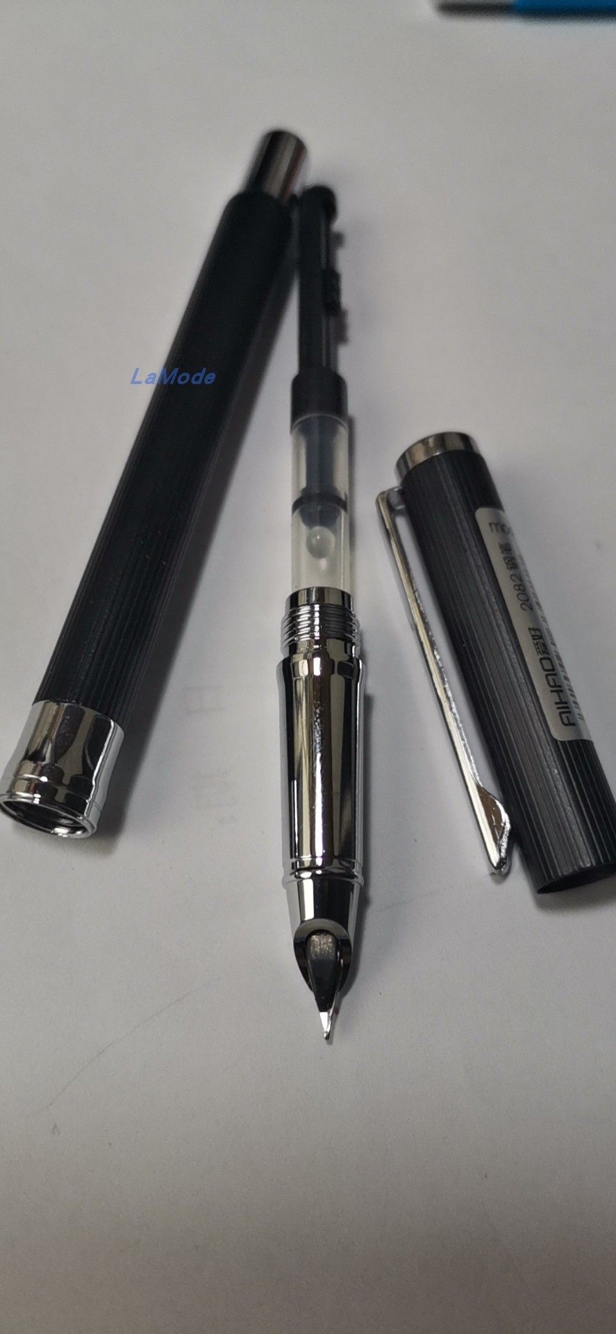 爱好2082金属钢笔拉丝竖纹光面小包铱金笔抽墨钢笔