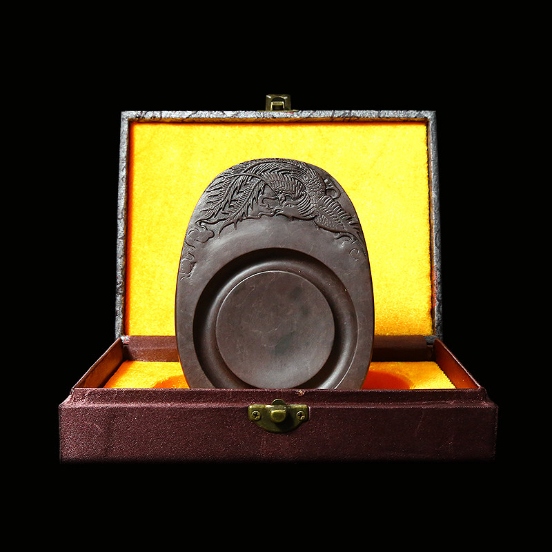 赋比兴 国家非物质文化遗产 肇庆端砚《凤舞九天》宋坑砚台5寸正宗