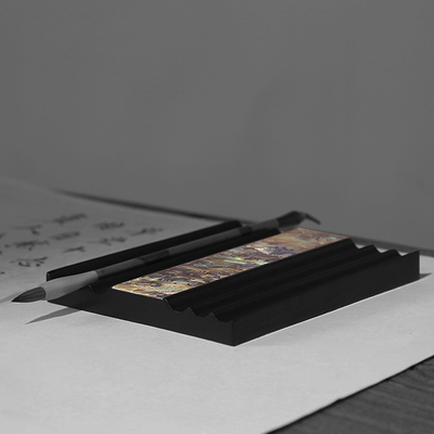 比兴国家非遗镶嵌螺钿毛笔笔床精品漆器木笔文创产品笔架复古国风创意