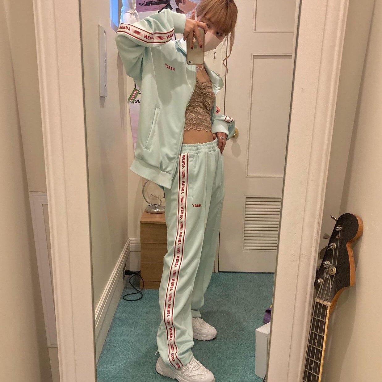 韩国nerdy运动服金泰妍同款男女套装情侣串标休闲休闲运动套装