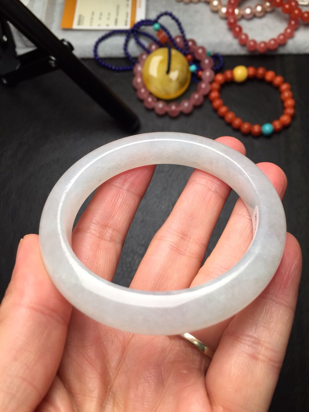 55圈口翡翠手镯老坑冰糯种冰种美人冰润干净清新手镯