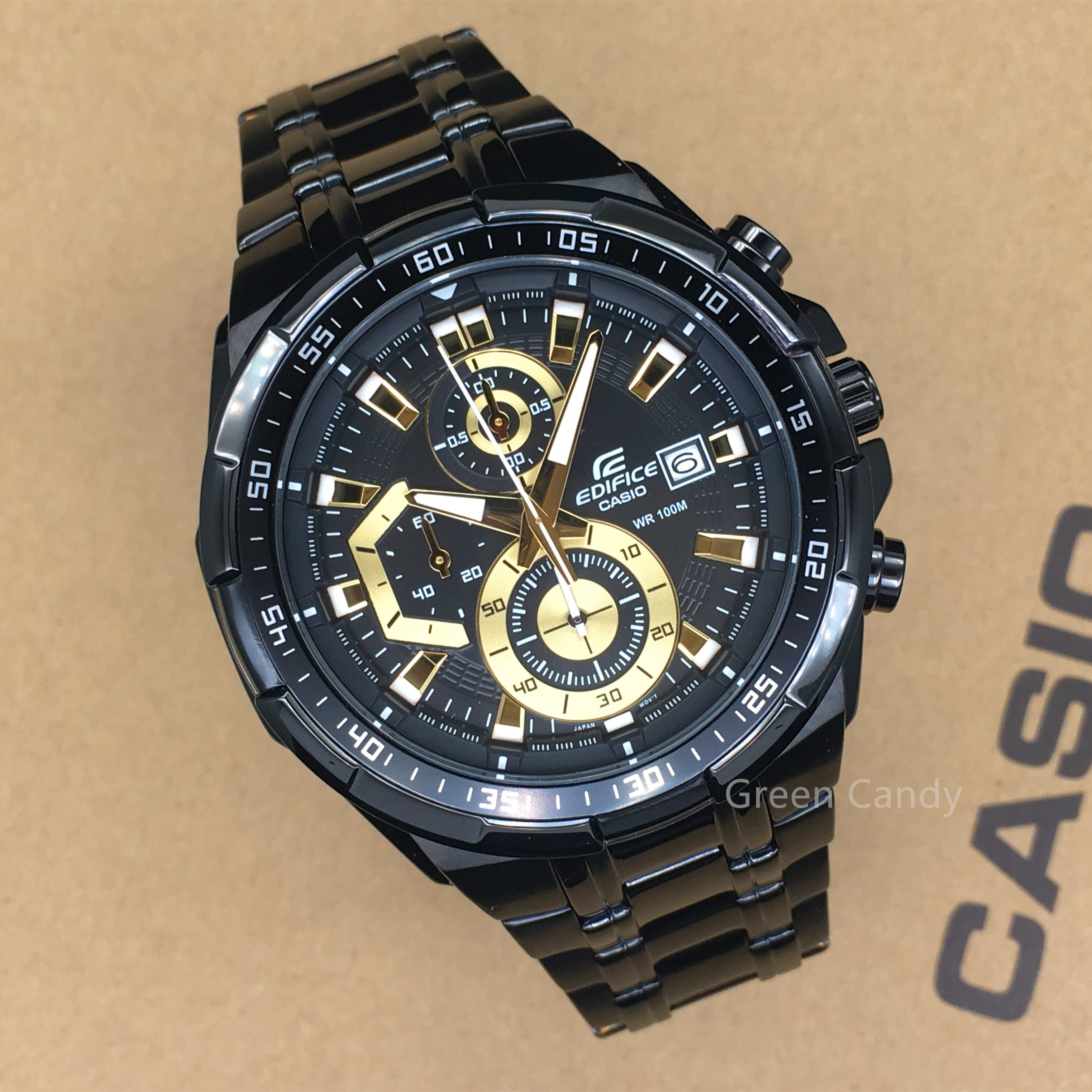 卡西欧手表男赛车酷运动防水钢带皮带石英表efr539d1a2日韩腕表