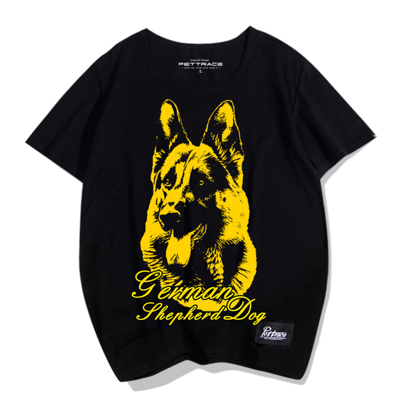 德牧图案男女德国牧羊犬狗头印花短袖犬迷服饰t恤