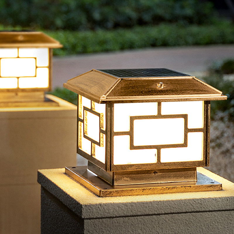 太阳能灯柱头灯led防水户外花园家用大门大门柱景观庭院灯饰