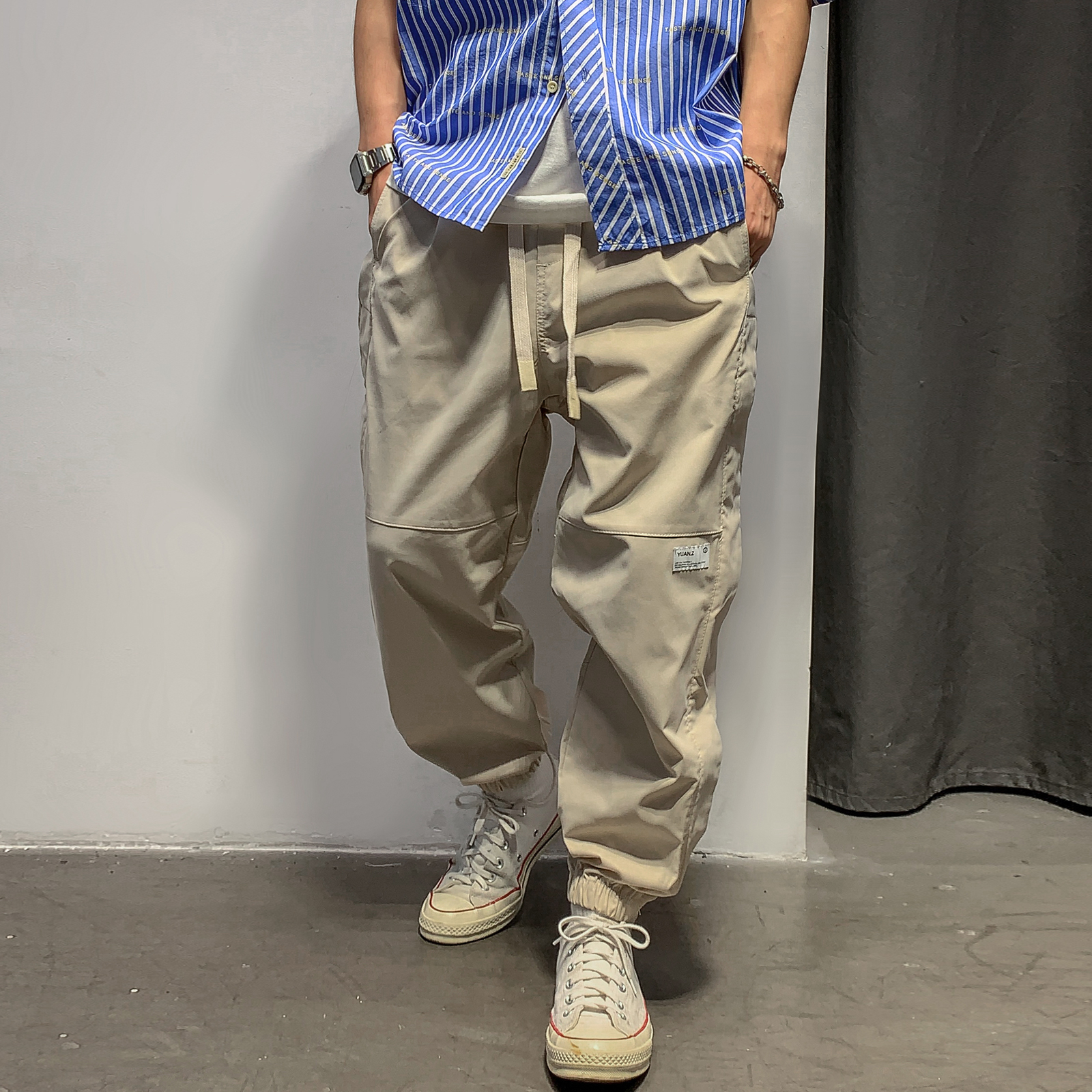 徐太浪美式hiphop高街休闲裤男宽松阔腿束脚裤潮流痞帅炸街工装裤