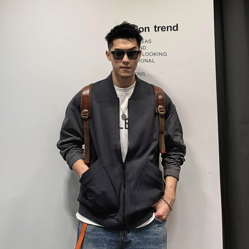 徐太浪休闲外套男美式原宿风青年棒球服秋季潮牌百搭拼接夹克上衣