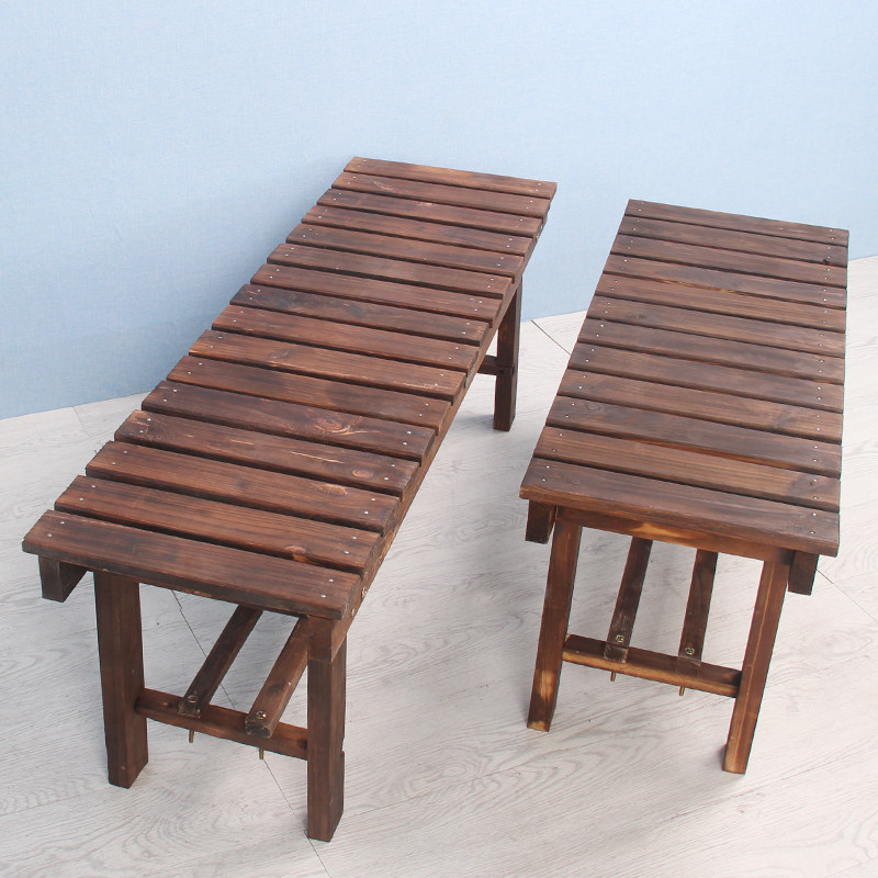 炭化木时尚创意实木凳子长方凳餐厅长条凳子特价家用长方形木板凳