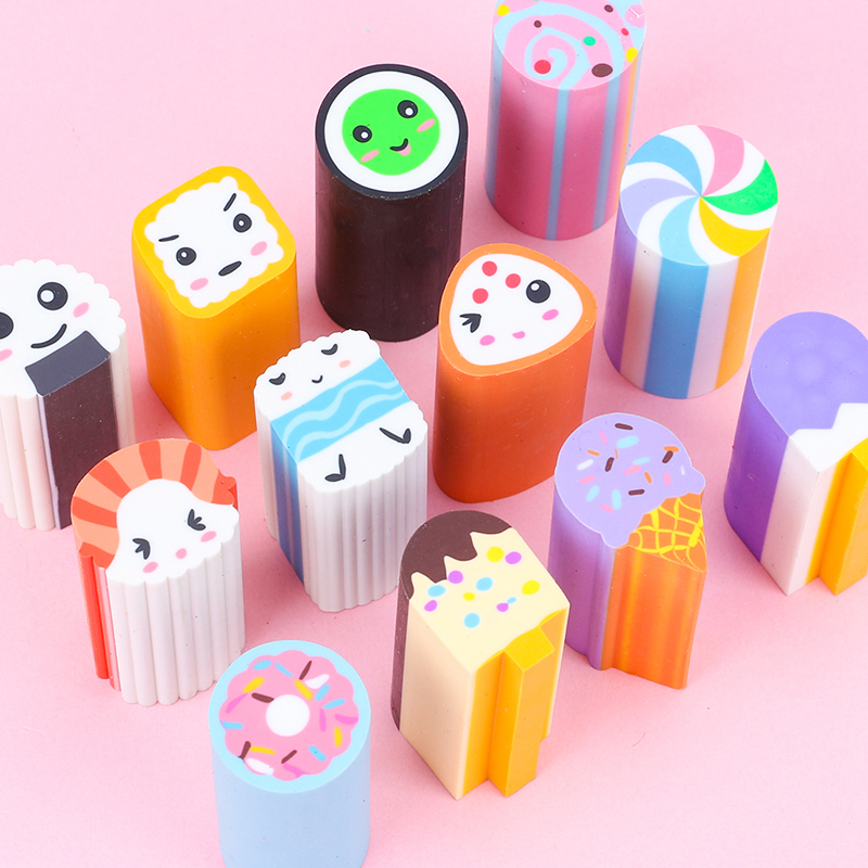 可爱切片橡皮擦冰淇淋可切寿司大号卡通夹心橡皮橡皮
