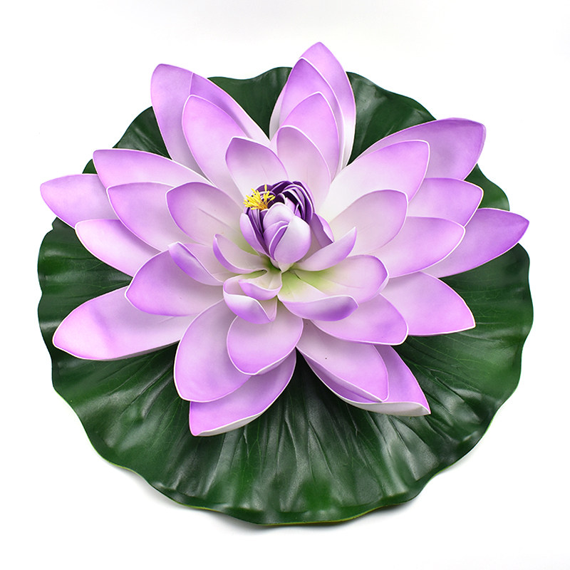 仿真荷花荷叶水面池塘漂浮池塘鱼缸摆放装饰摆件塑料莲花供佛道具