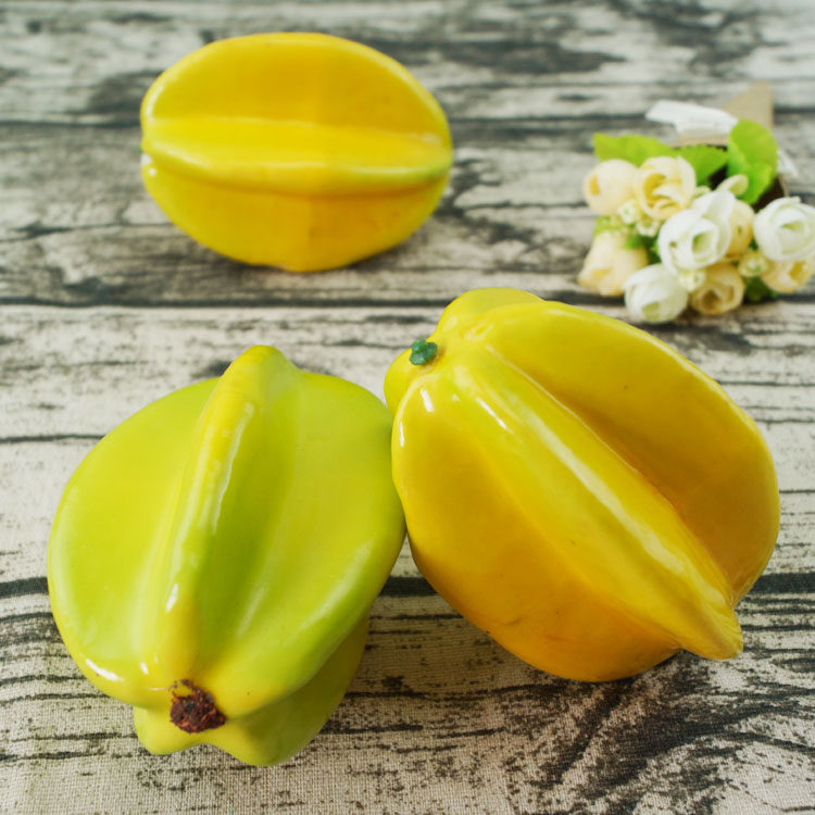 仿真杨桃模型 假杨桃假水果蔬菜摄影家居橱柜装饰儿童早教识具