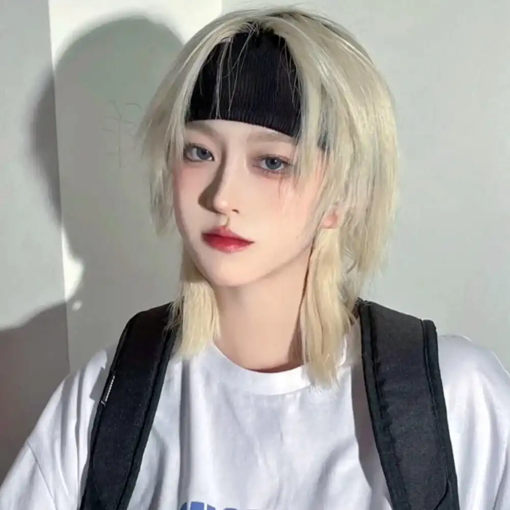 假发狼尾头陆柯燃同款鱼头短发帅气日系武士男女日常整顶假发