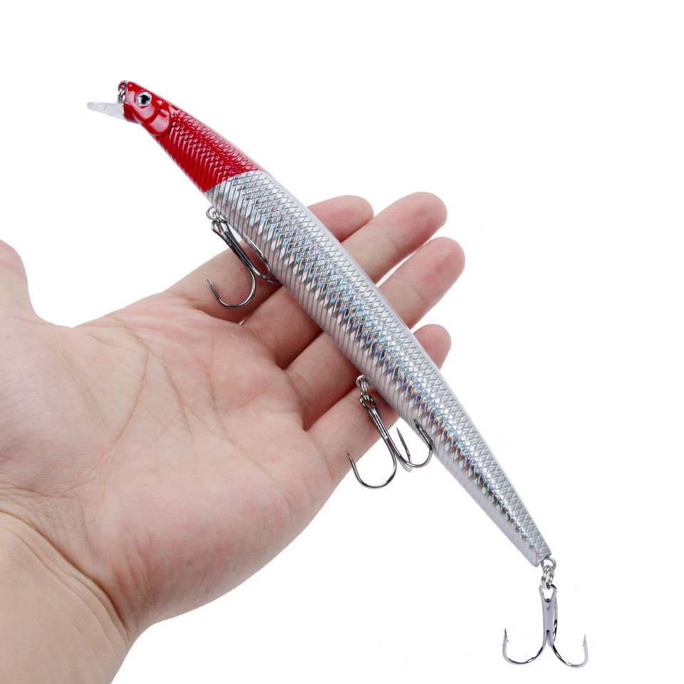 渔具大型海钓假饵7色路亚米诺鱼钩鱼饵18cm活饵