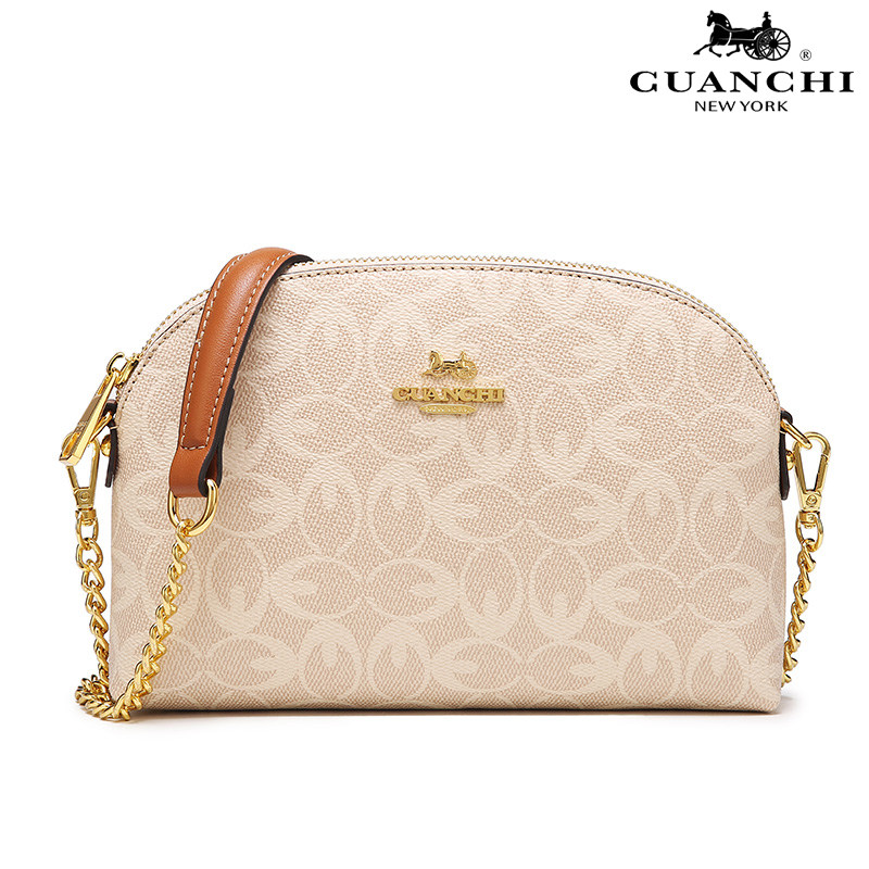 正品美国冠驰贝壳guanchi欧美轻奢时尚拼色单肩女士包袋