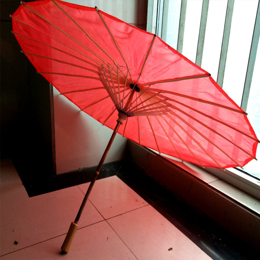 拍摄古伞道具古风用品汉服拍照纯红红色外景工艺伞