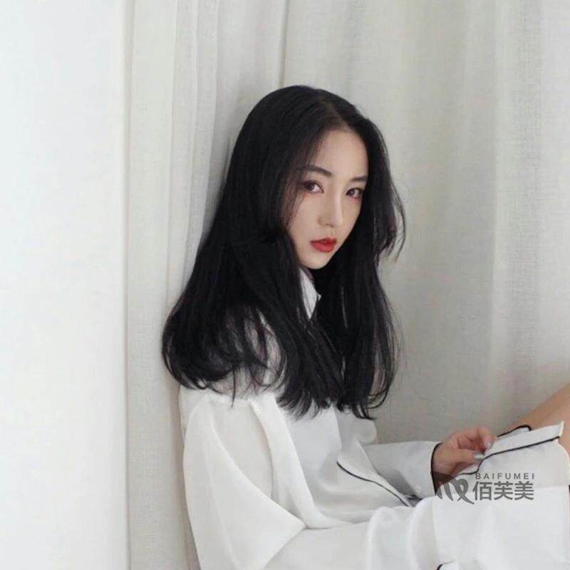 韩国假发女短直发中分刘海自然逼真圆脸蓬松内扣中长发齐肩锁骨发