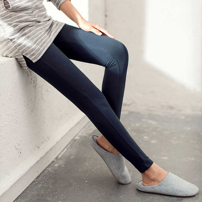 茵曼旗舰店2019春装新款打底裤女薄款外穿瘦腿裤黑色裤子女士长裤