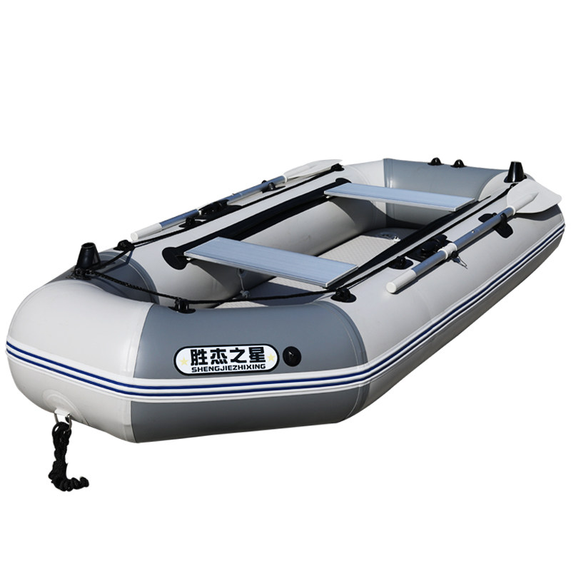 充气气船橡皮艇加厚钓鱼折叠便携皮划艇硬艇单人皮划艇充气艇