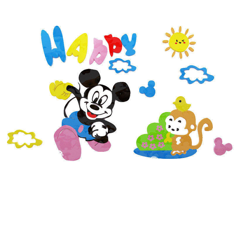 米奇卡通创意装饰儿童房间宝宝卧室床头背景墙墙贴