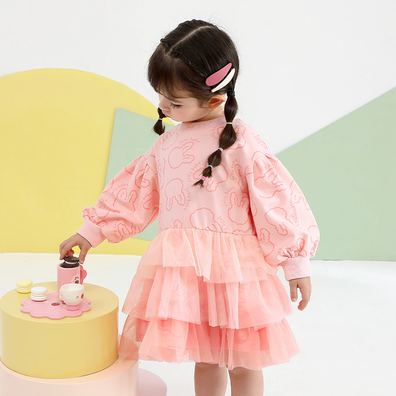 女童连衣裙春秋3一5岁儿童春装婴儿公主裙子女宝宝秋冬小童卫衣裙