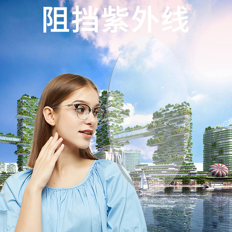 英斯康1.60/1.70/1.80/1.90近视玻璃眼镜片系列 可选变色镜片一副