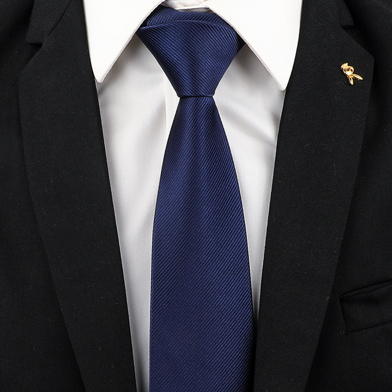 领带男士正装商务蓝色条纹手打衬衫懒人免打领带