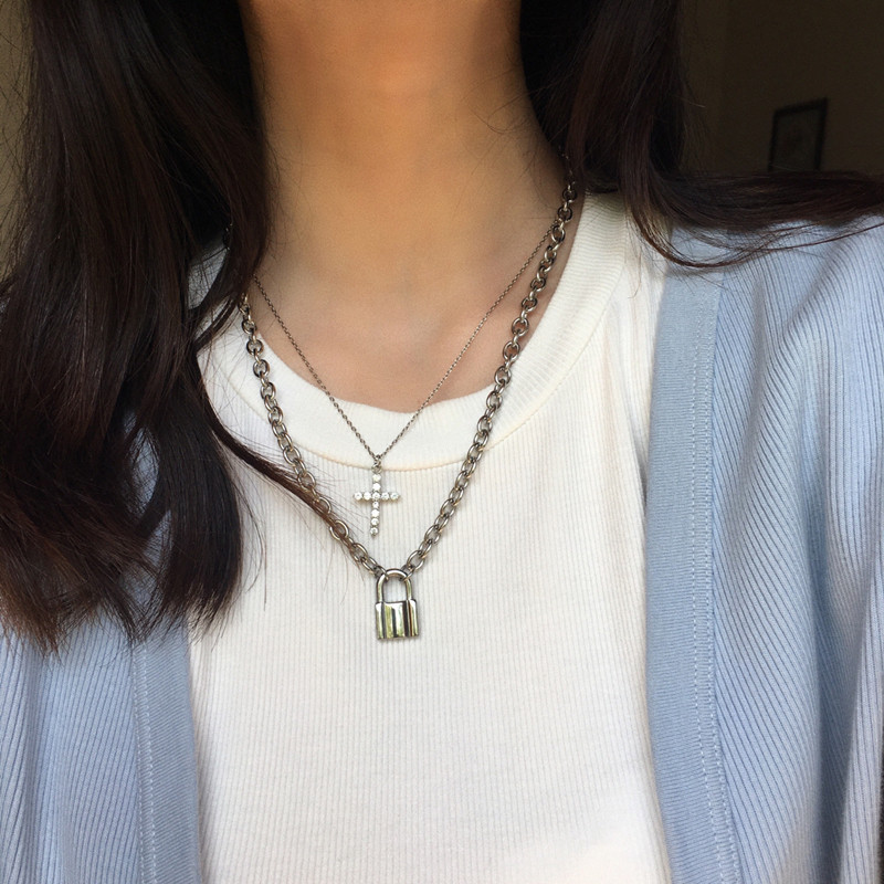 brandymelville项链正品国内代购bm蝴蝶爱心十字架锁头项链