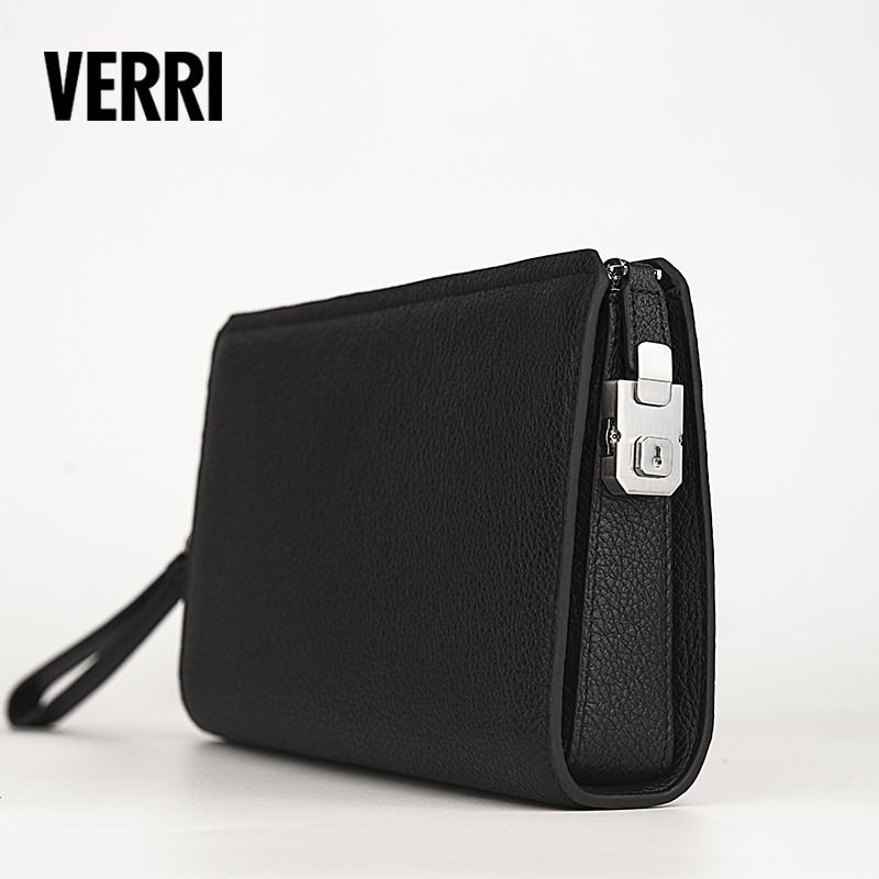 verri男包手包男真皮正品商务男式手抓包密码锁男士手拿包夹包
