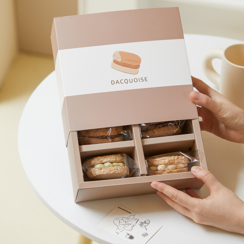 达克瓦兹甜品马卡龙烘焙点心包装袋高级盒子盒雪花酥费南雪包装
