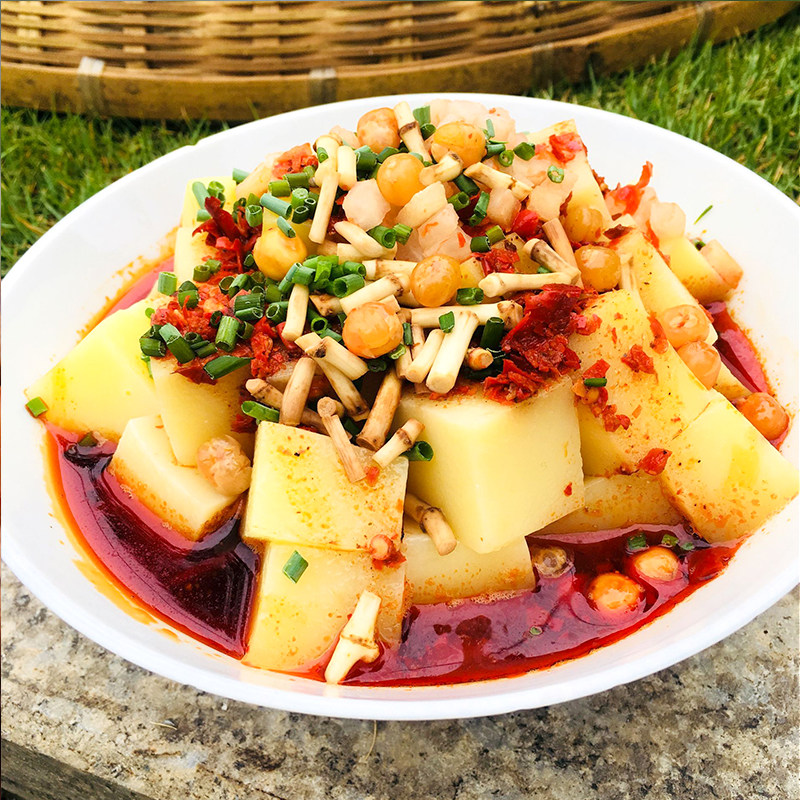 湖南怀化特产贵州特色小吃农家手工自制米豆腐5斤装送30份调料