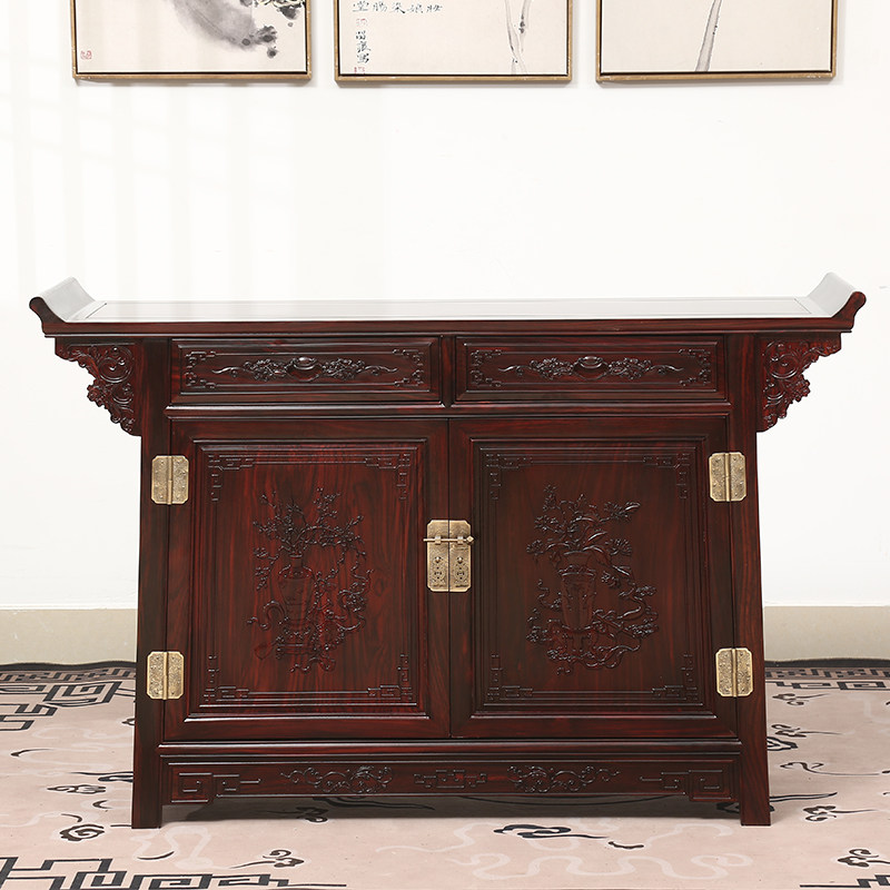 御古红木家具条案玄关联柜印尼酸枝阔叶黄檀东阳供桌