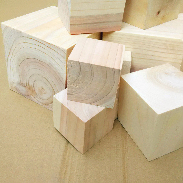 实木正方形木块超清晰年轮纹路木块方块模型材料纹路不褪可定制