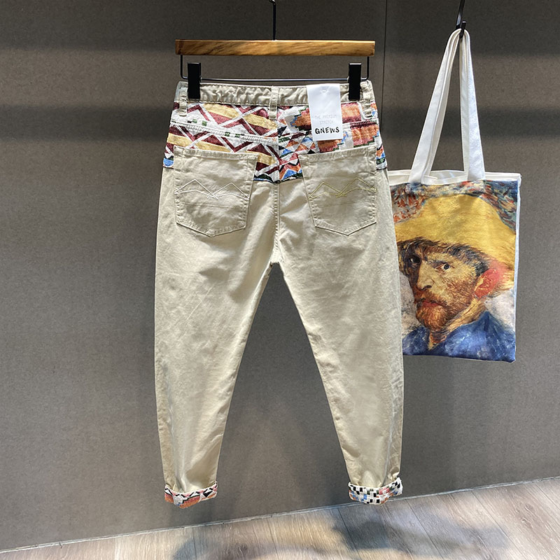 春秋季纯棉迷彩工装裤子男潮牌ins痞帅九分休闲裤男韩版潮流百搭