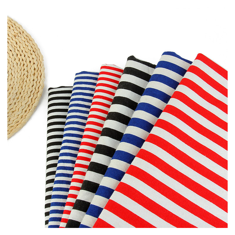 加厚棉布黑白条纹帆布布料窗帘靠垫坐垫沙发海绵垫