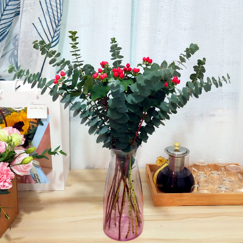 尤加利鲜花混搭卧室客厅配草斗南云南百合叶果鲜花速递(同城)