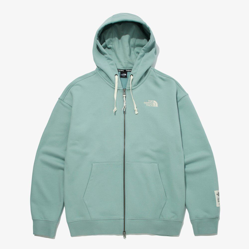 韩国代购thenorthface北面秋卫衣开情侣袖标拉链外套运动茄克