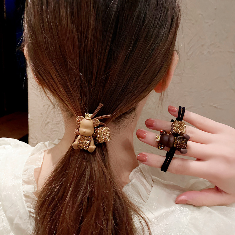 韩国网红头绳皮筋头皮丸子头发绳网东大门感发发饰