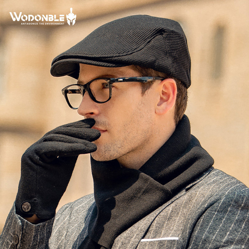 贝雷帽子男秋冬休闲英伦鸭舌帽韩版时尚潮牌前进帽大头围男帽冬天
