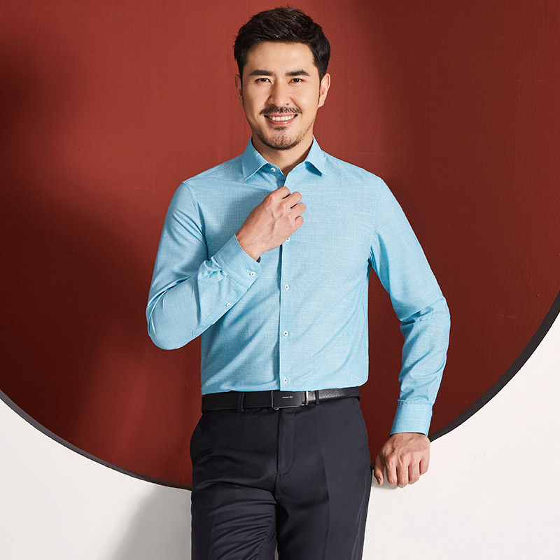 男装红都长袖衬衫商务职业正装绅士尖领秋装衬衫